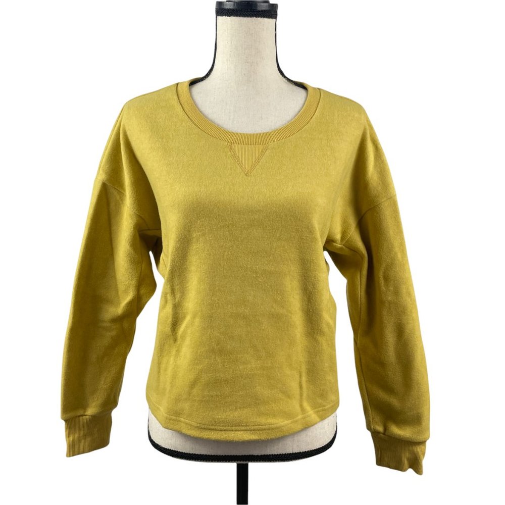 WHICH WE WANT MUSTARD YELLOW CROPPED DOLMAN SWEATER SWEATSHIRT SMALL